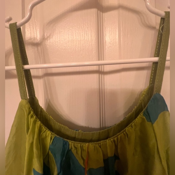 Gigi Moda blue, green, and orange silk maxi dress - Picture 3 of 7